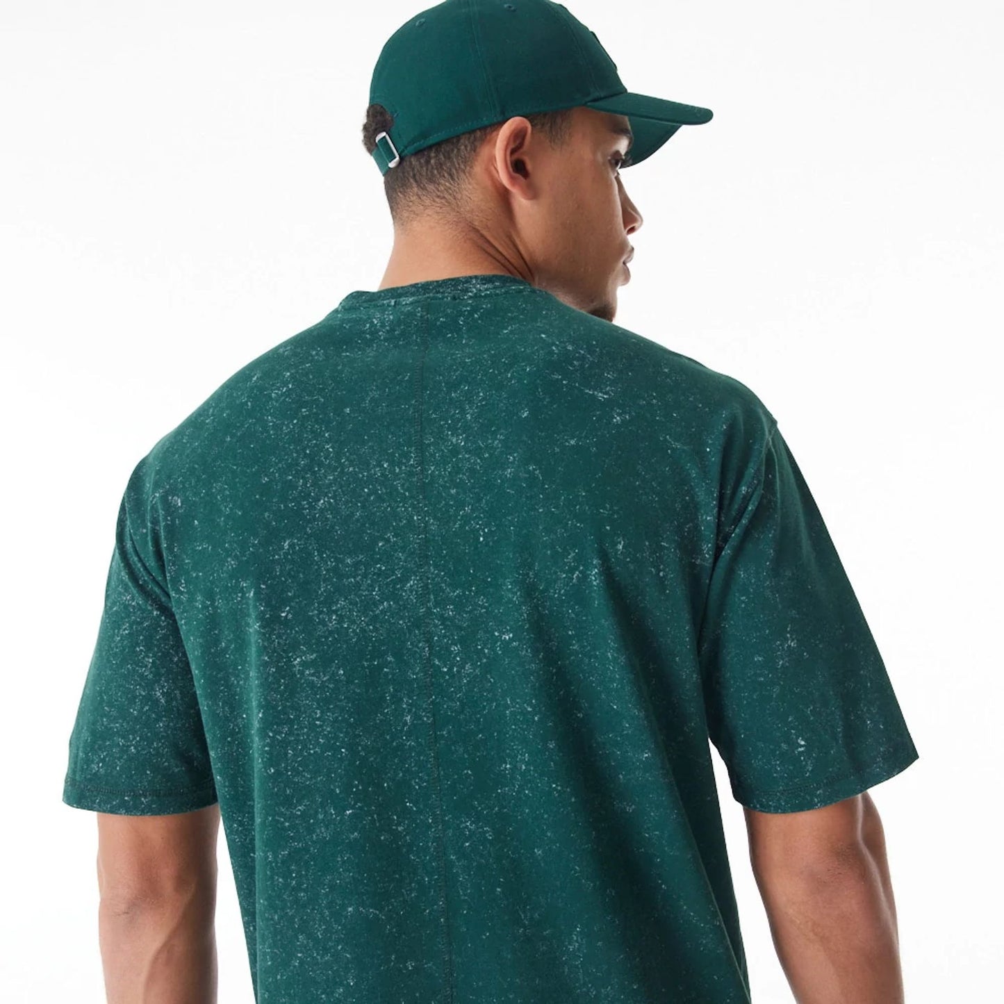 The Male model is wearing  New Era Wash Dark Green Oversized T-Shirt  5