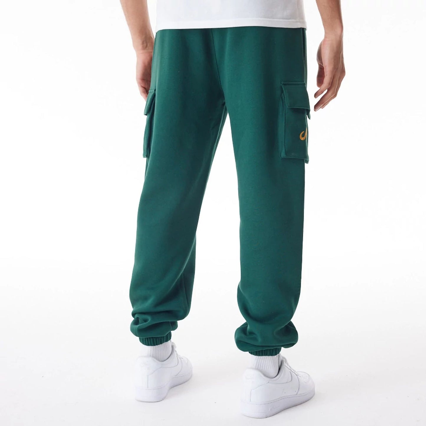 The Male model is wearing  New Era Script Cargo Dark Green Joggers  2