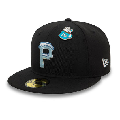 This is a Pittsburgh Pirates MLB Pin Pack Black 59FIFTY Fitted Cap 1