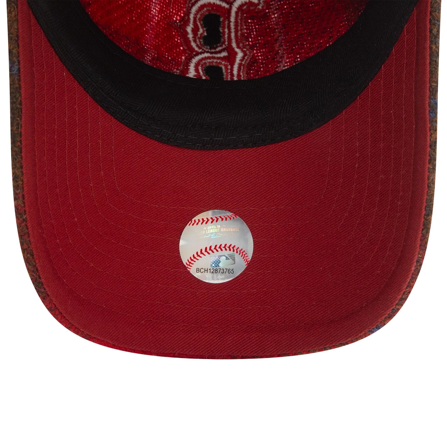 This is a Boston Red Sox Image Harris Tweed® Dark Red 9TWENTY Adjustable Cap 5