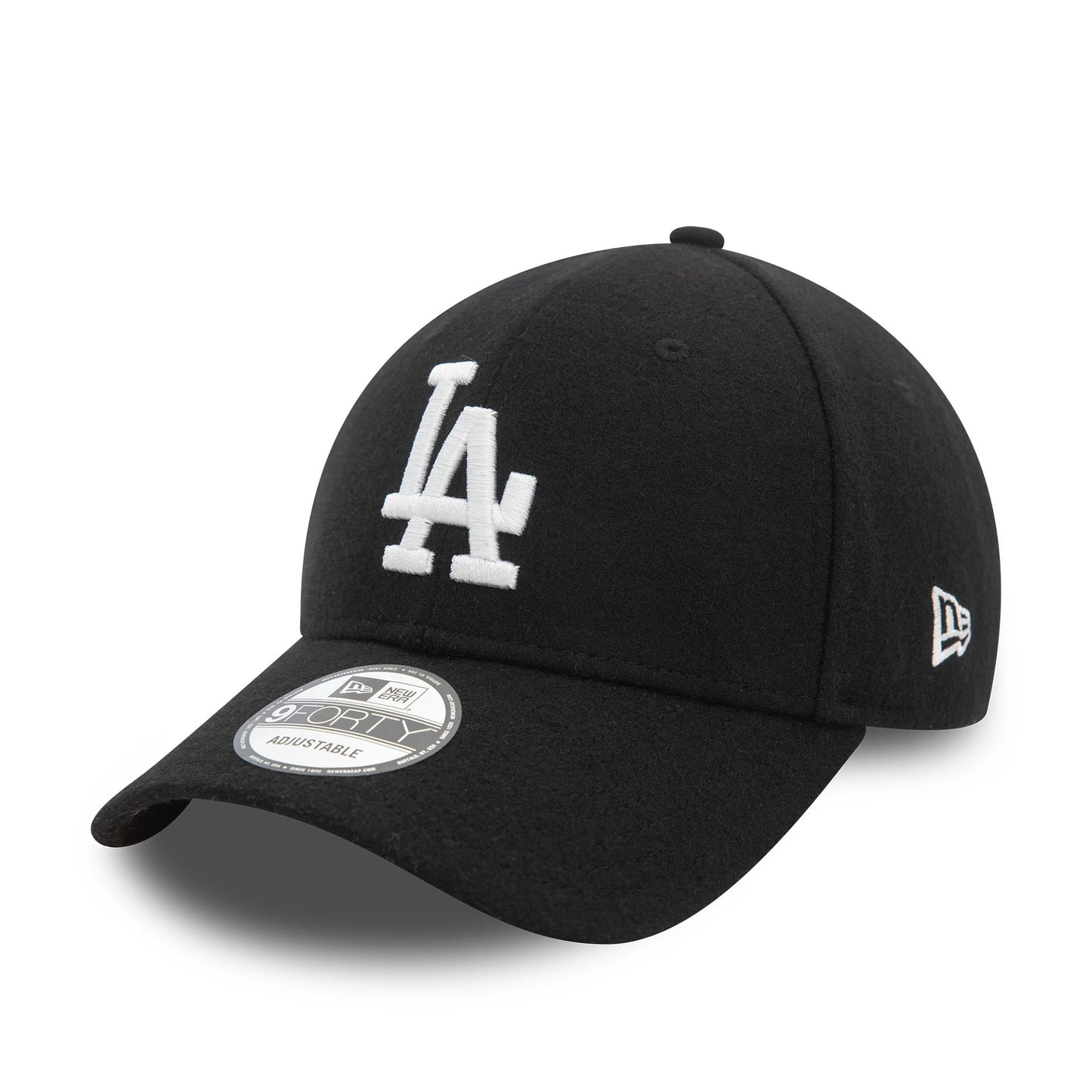 This is a LA Dodgers Melton Wool Black 9FORTY Adjustable Cap 1