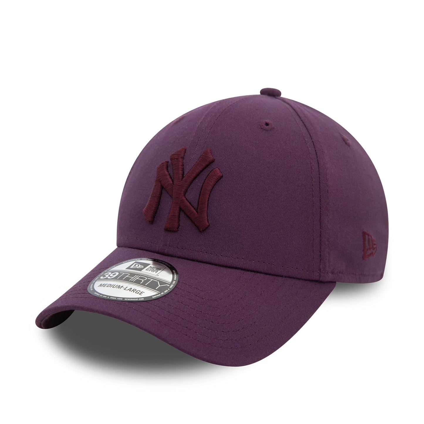 This is a New York Yankees League Essential Dark Purple 39THIRTY Stretch Fit Cap 1