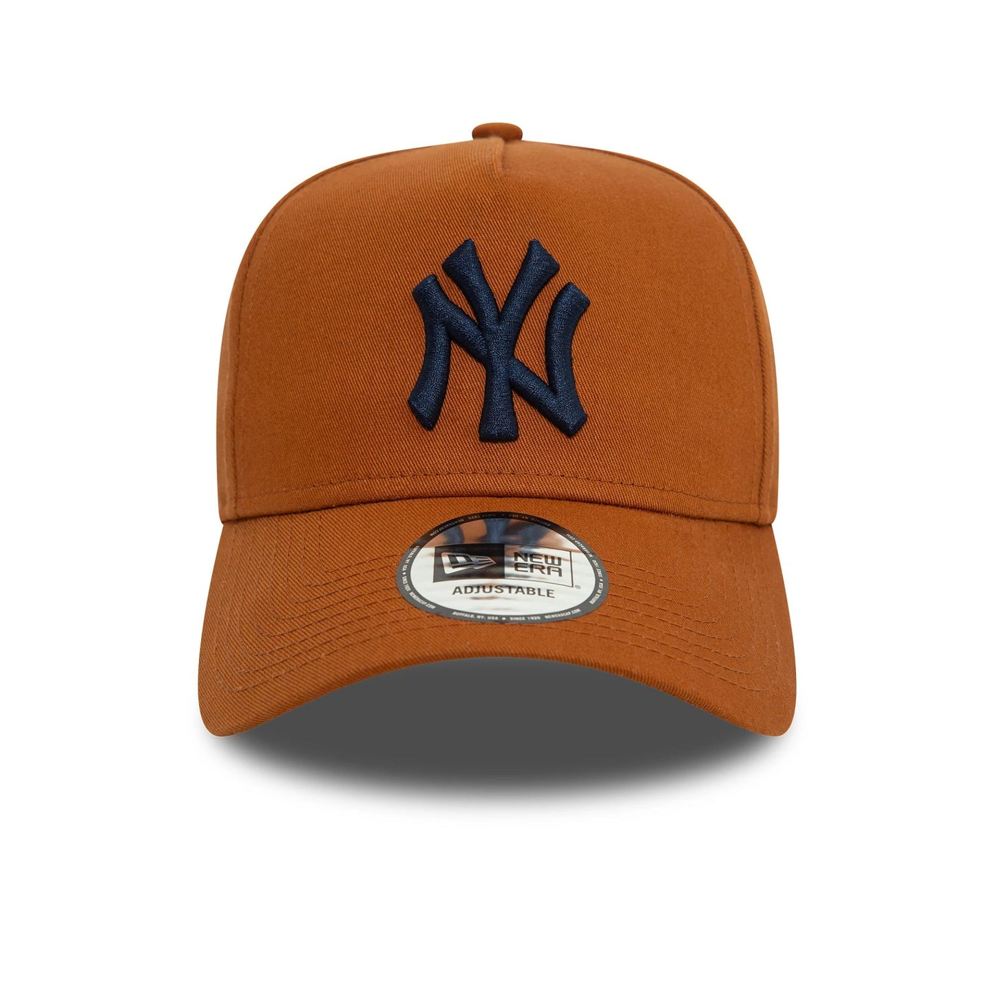 This is a New York Yankees League Essential Brown 9FORTY E-Frame Trucker Cap 2