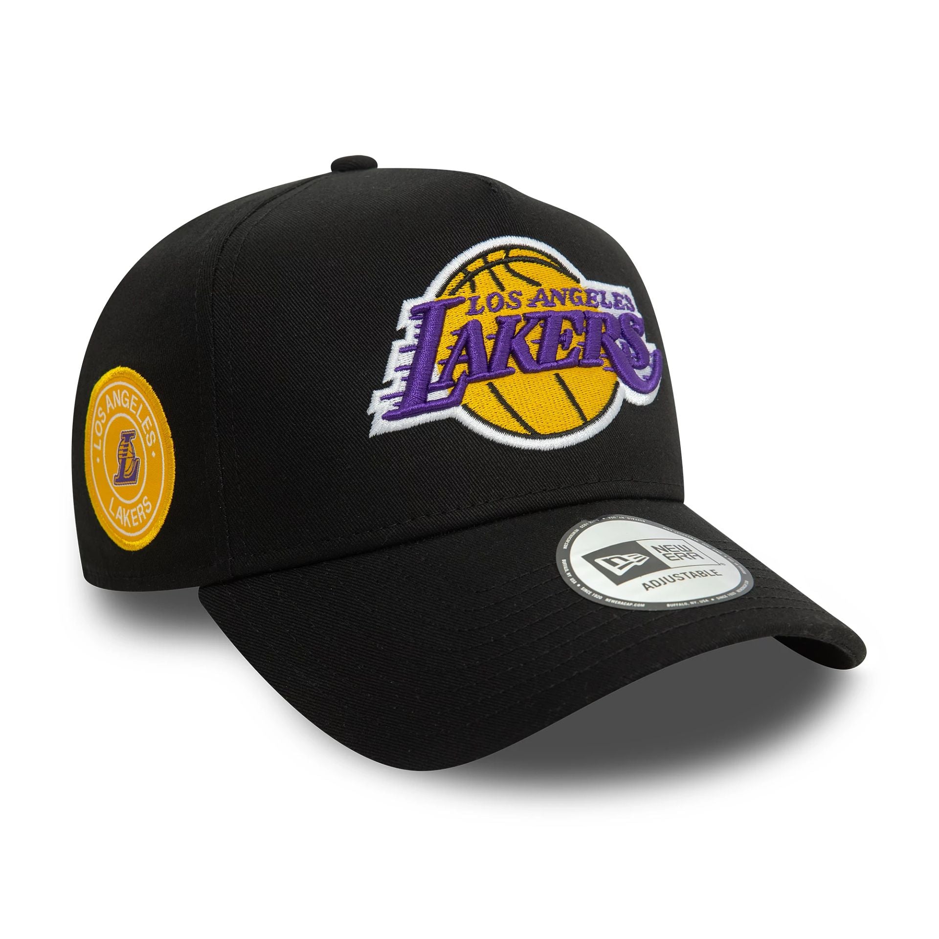 This is a LA Lakers Patch Black 9FORTY E-Frame Cap 1