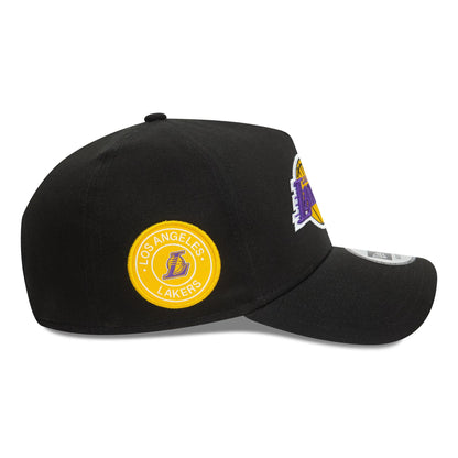 This is a LA Lakers Patch Black 9FORTY E-Frame Cap 5