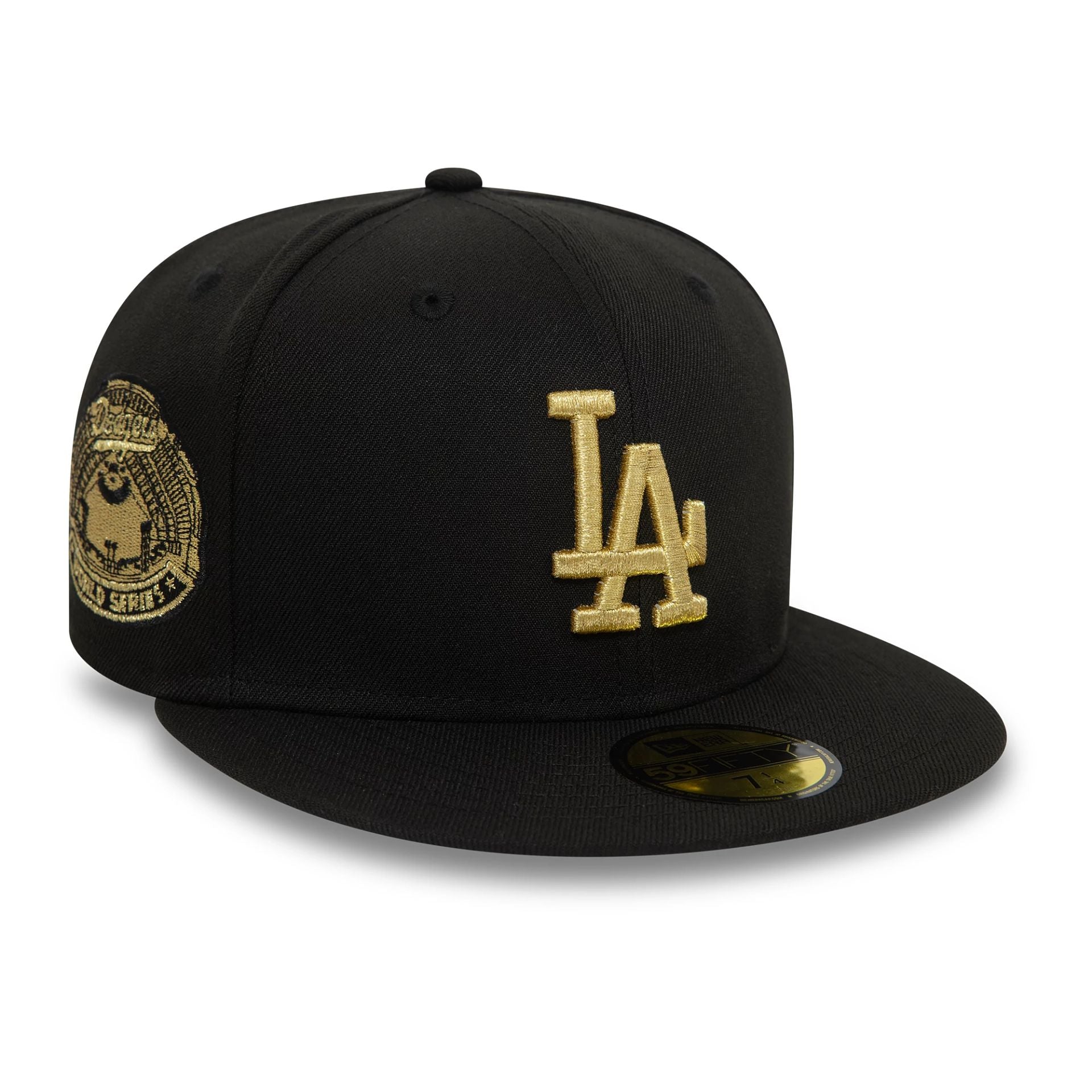 This is a LA Dodgers Cooperstown Metallic Black 59FIFTY Fitted Cap 1