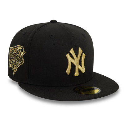 This is a New York Yankees Cooperstown Metallic Black 59FIFTY Fitted Cap 1