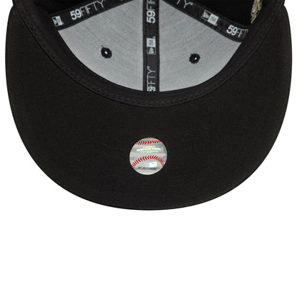 This is a New York Yankees Cooperstown Metallic Black 59FIFTY Fitted Cap 6