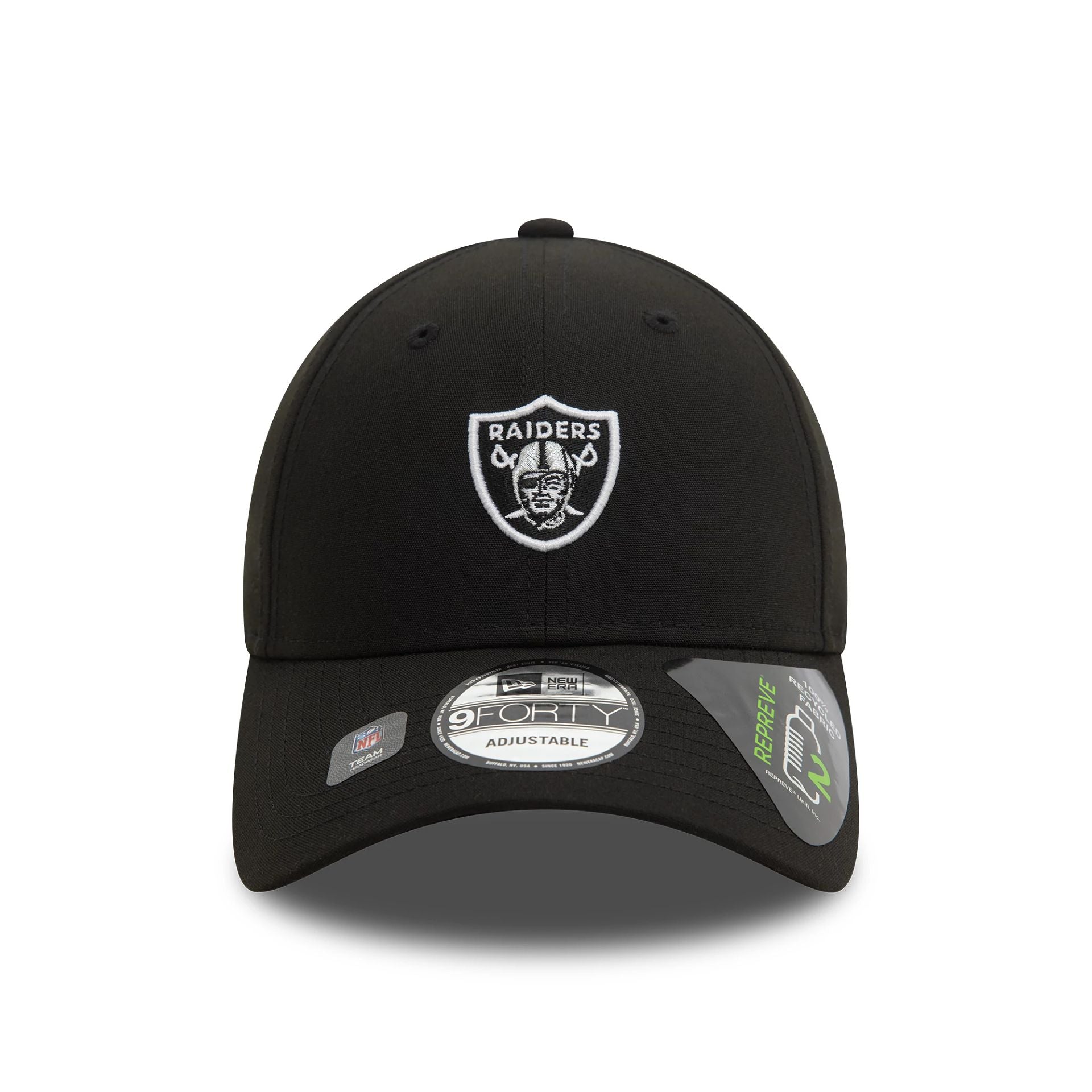 This is a Las Vegas Raiders Repreve® Mini Logo Black 9FORTY Adjustable Cap 2