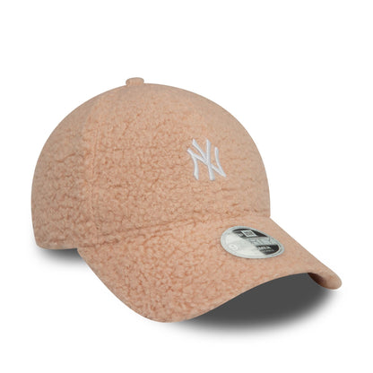 This is a New York Yankees Womens Borg Pastel Pink 9FORTY Adjustable Cap 3