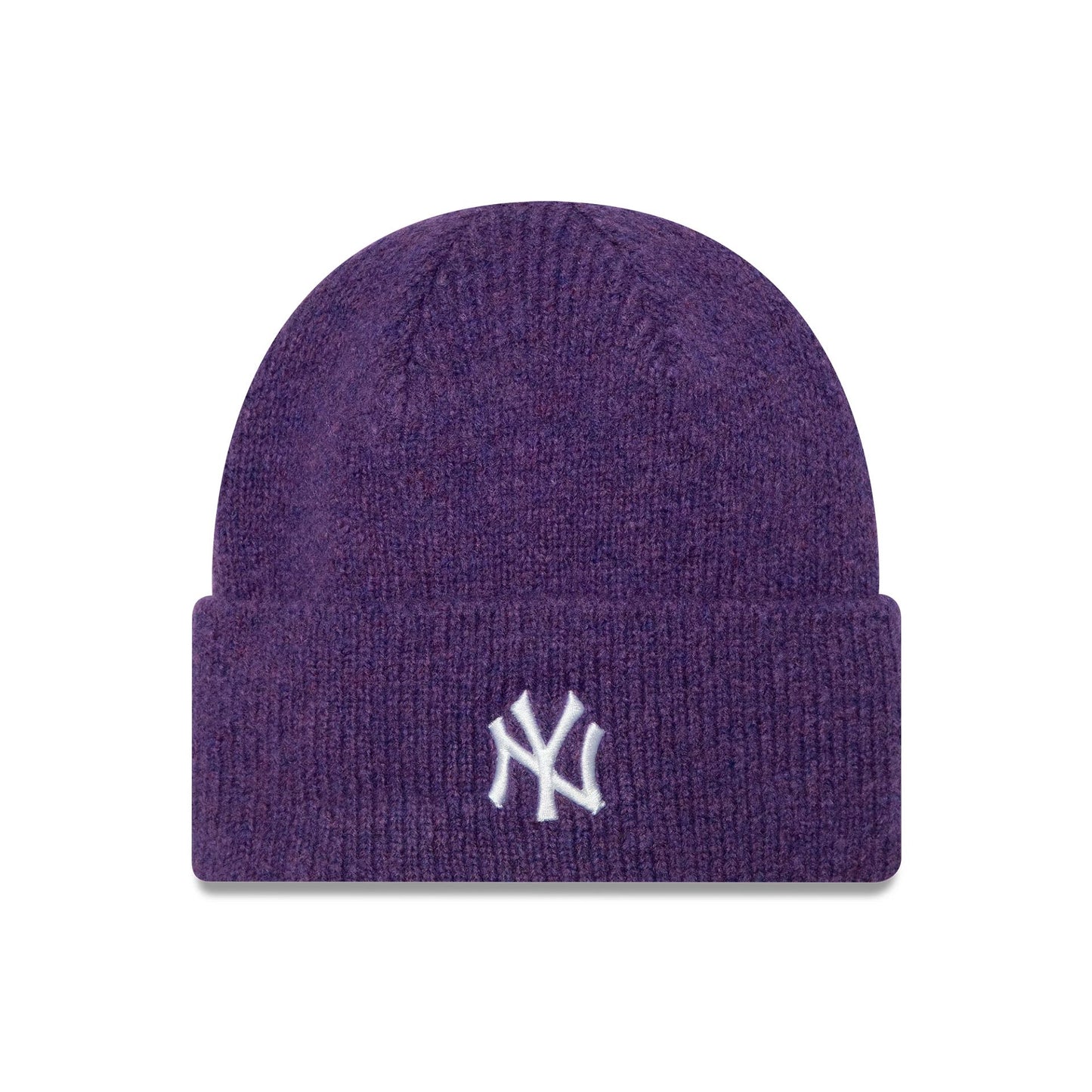 This is a New York Yankees Womens Purple Wide Cuff Knit Beanie Hat 1