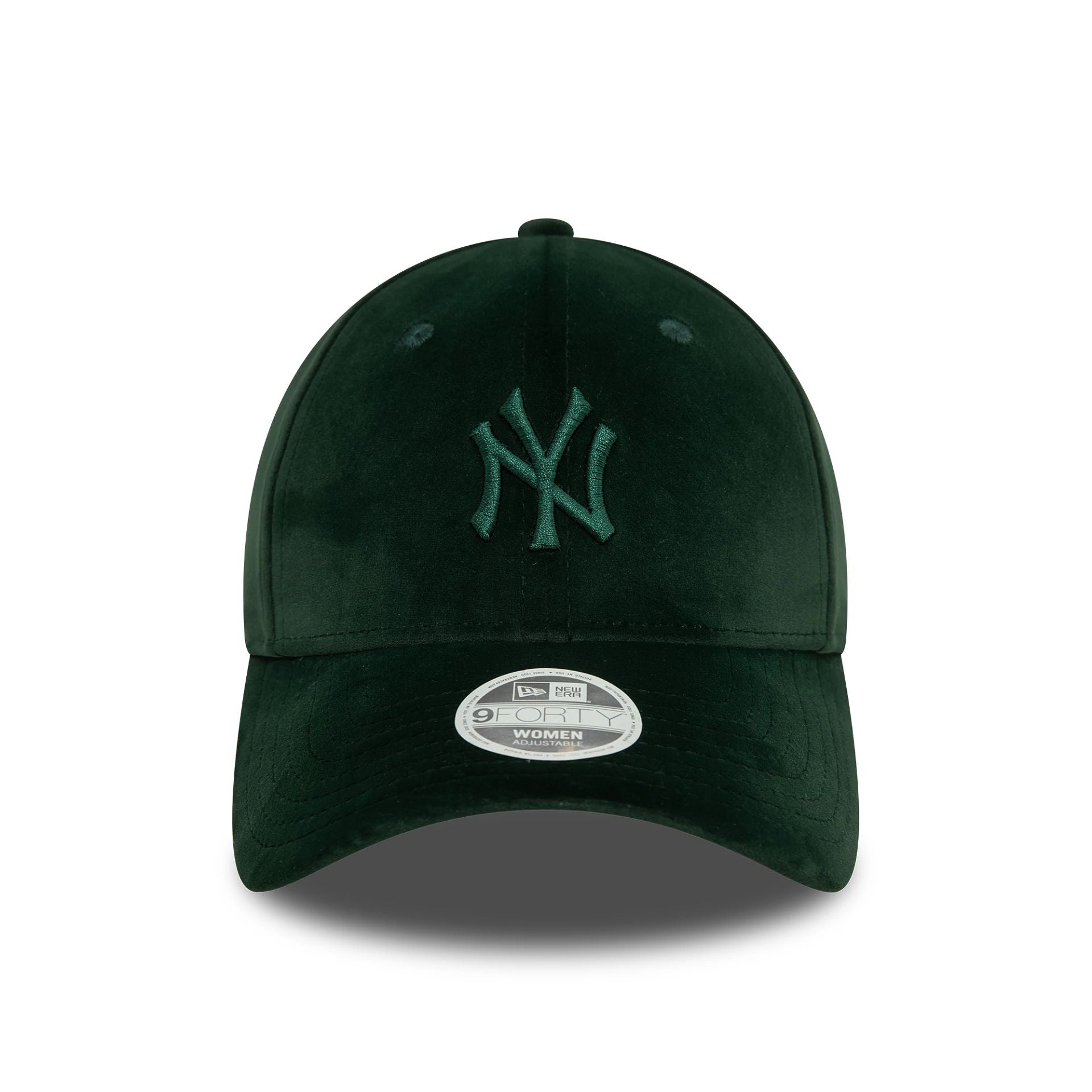 This is a New York Yankees Womens Velour Midi Dark Green 9FORTY Adjustable Cap 2