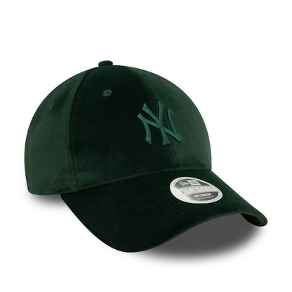 This is a New York Yankees Womens Velour Midi Dark Green 9FORTY Adjustable Cap 3