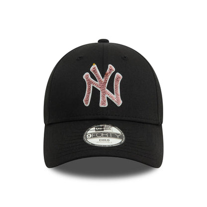 This is a New York Yankees Child Sequin Black 9FORTY Adjustable Cap 2