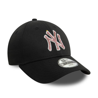 This is a New York Yankees Child Sequin Black 9FORTY Adjustable Cap 3