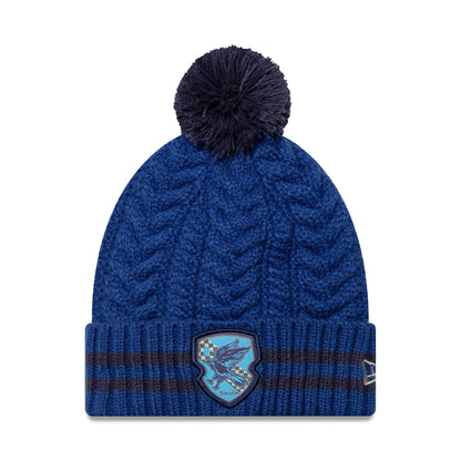 This is a Harry Potter Youth Harry Potter Blue Bobble Knit Beanie Hat 1