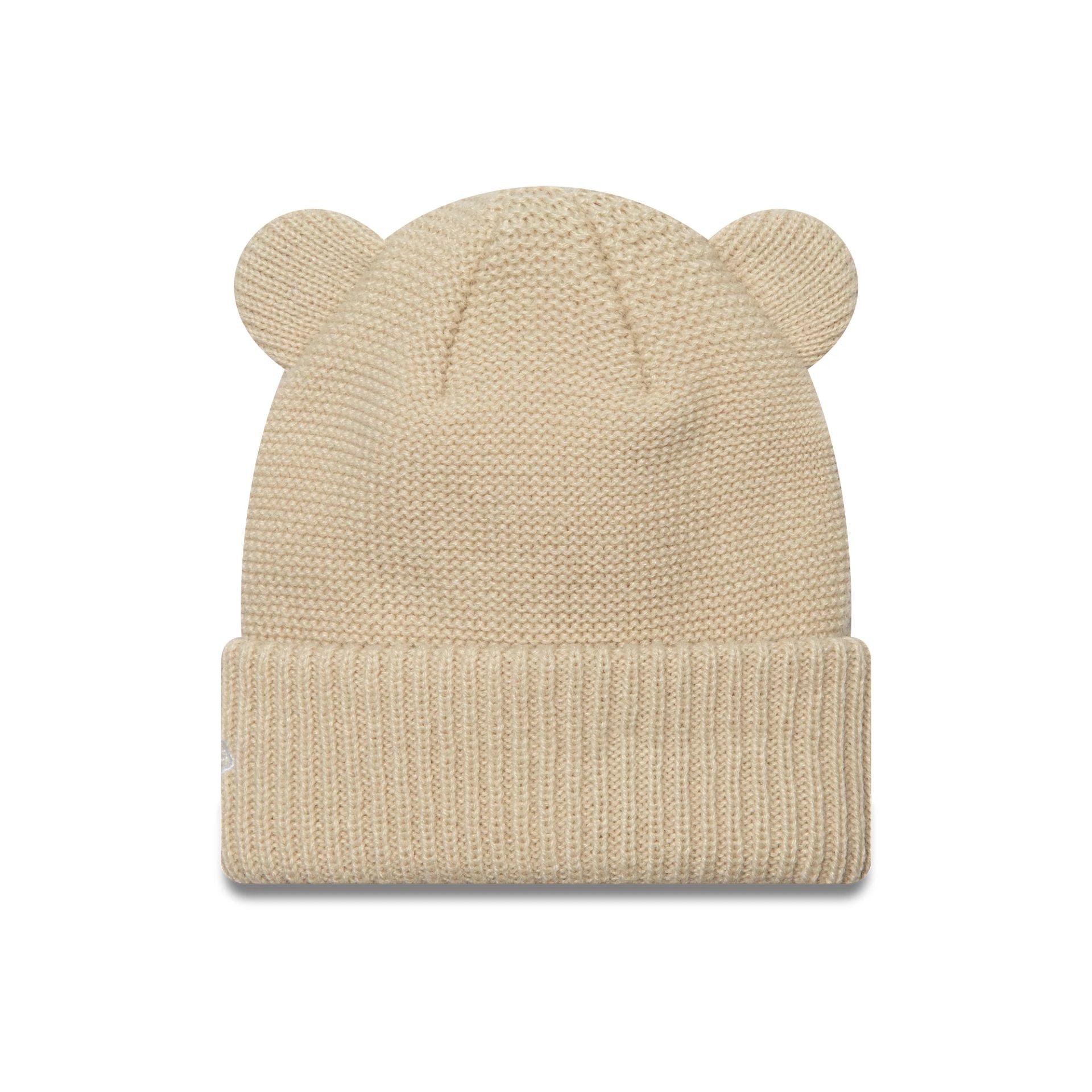 This is a  Toddler New Era Teddy Bear Ears Cream Cuff Knit Beanie Hat 2