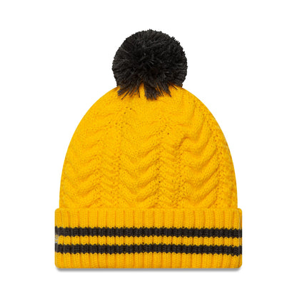 This is a Harry Potter Youth Harry Potter Yellow Bobble Knit Beanie Hat 2