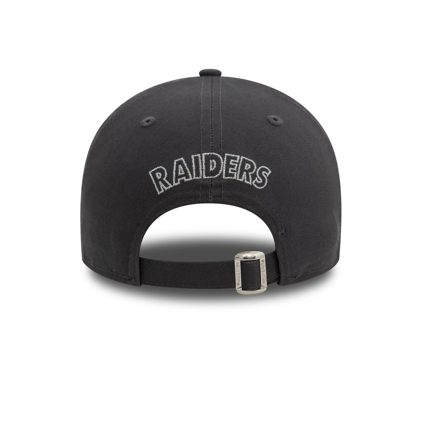 This is a Las Vegas Raiders Metallic Outline Dark Grey 9FORTY Adjustable Cap 2