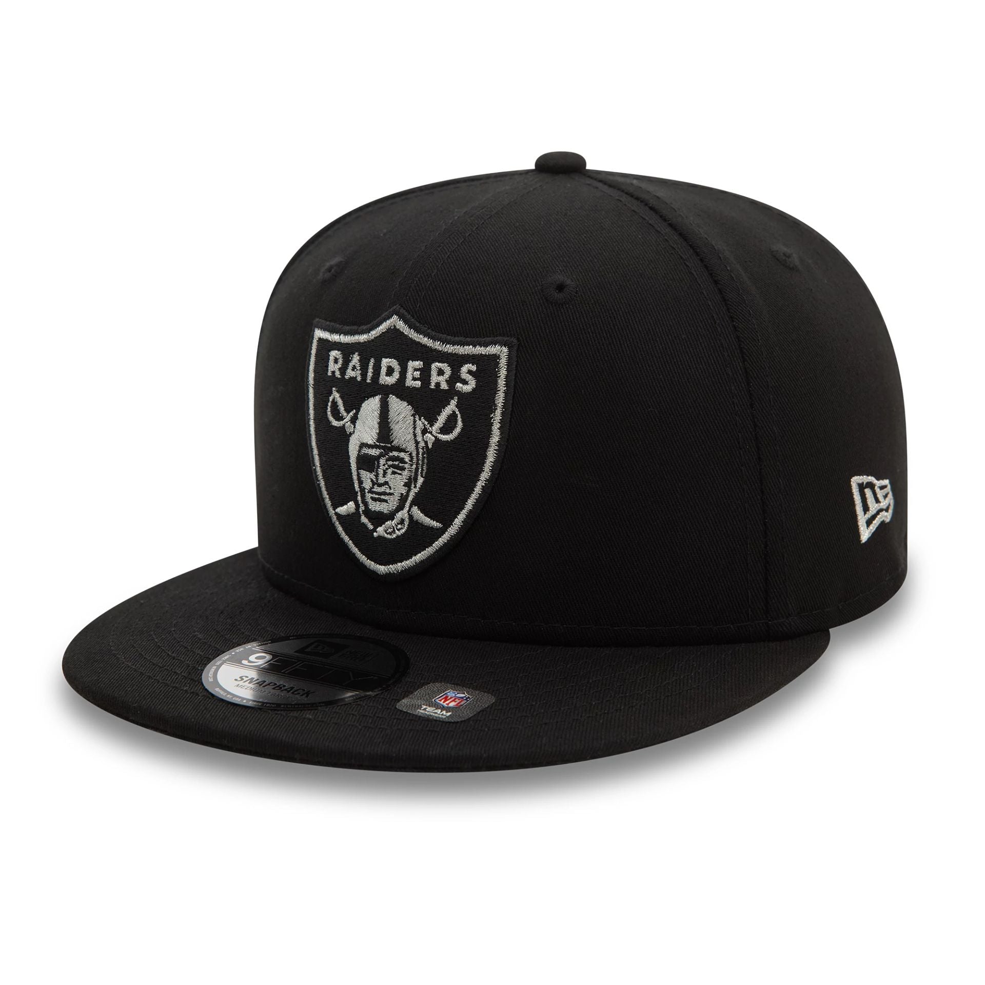 This is a Las Vegas Raiders Metallic Outline Black 9FIFTY Snapback Cap 4