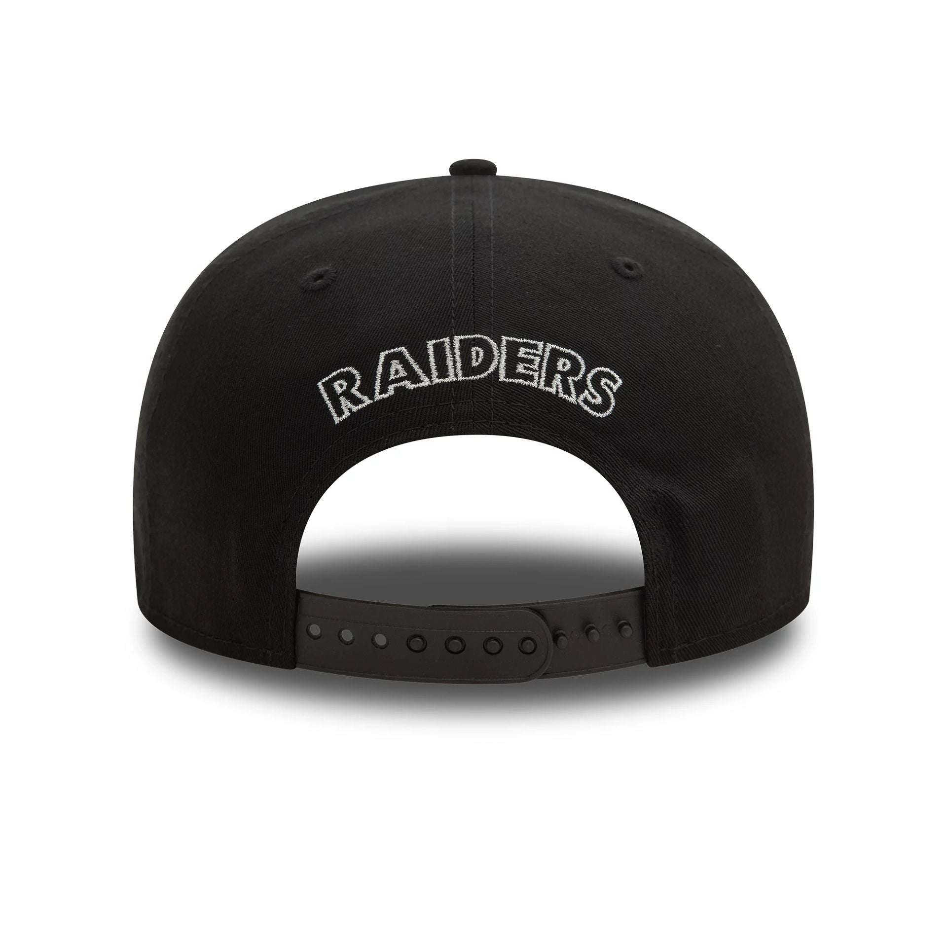 This is a Las Vegas Raiders Metallic Outline Black 9FIFTY Snapback Cap 2