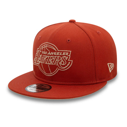 This is a LA Lakers NBA Wordmark Light Brown 9FIFTY Snapback Cap 4