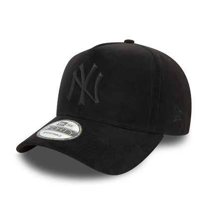 This is a New York Yankees Faux Suede Black 9FORTY E-Frame Cap 1