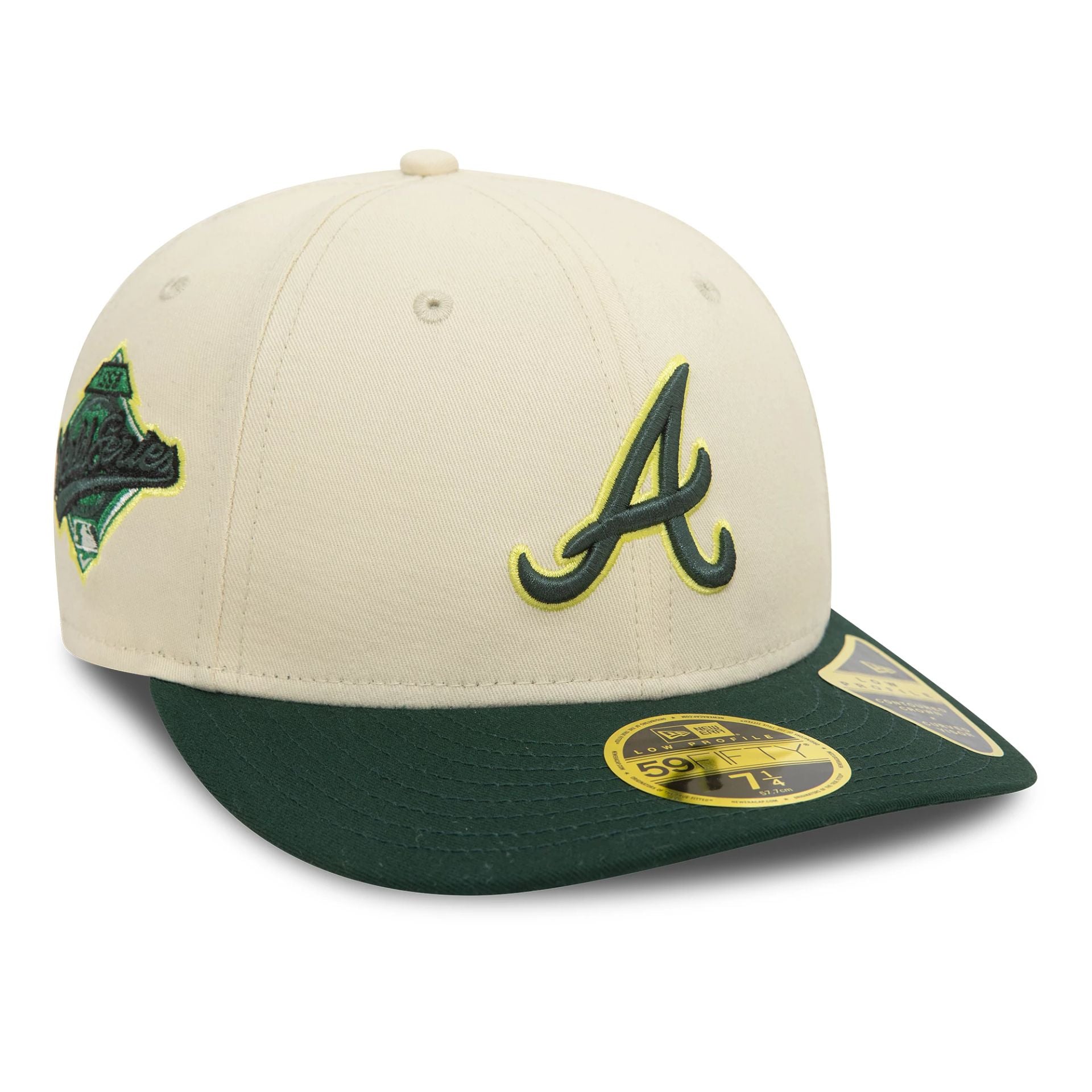 This is a Atlanta Braves Seasonal World Series Cream Low Profile 59FIFTY Fitted Cap 1