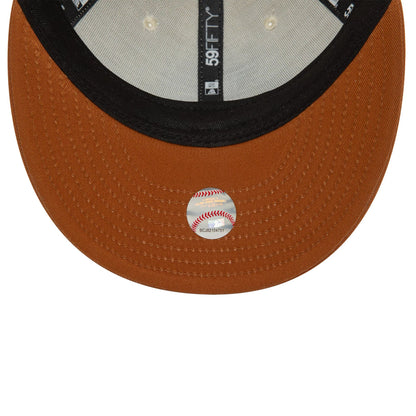 This is a LA Dodgers Seasonal World Series Cream Low Profile 59FIFTY Fitted Cap 6