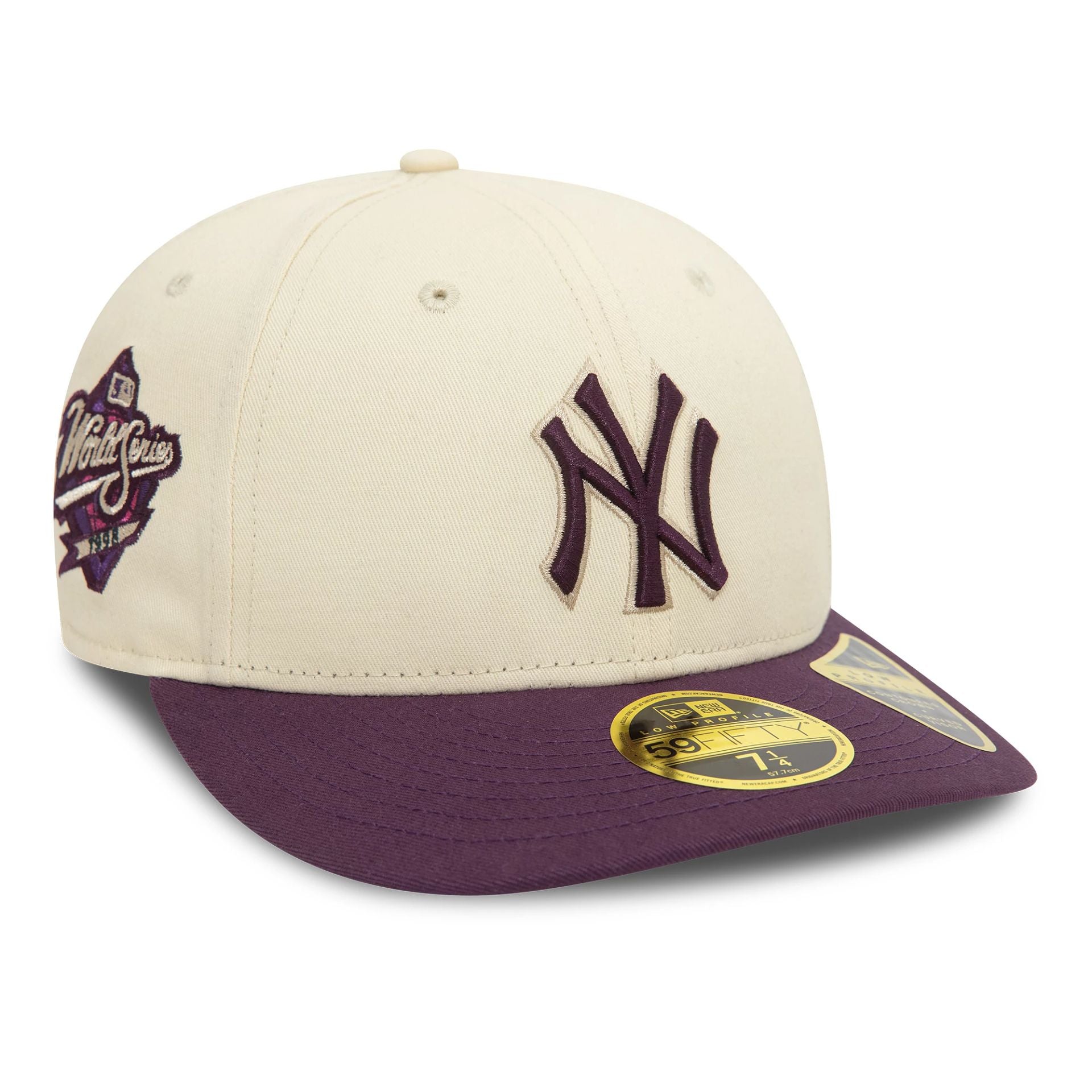 This is a New York Yankees Seasonal World Series Cream Low Profile 59FIFTY Fitted Cap 1