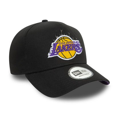 This is a LA Lakers NBA Flame Black 9FORTY E-Frame Trucker Cap 3