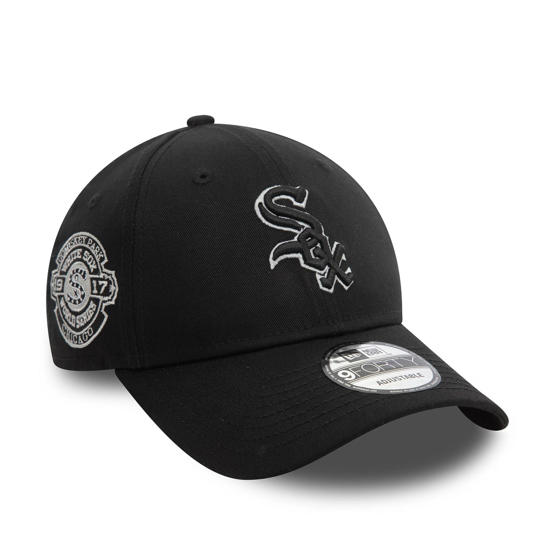 This is a Chicago White Sox Seasonal World Series Black 9FORTY Adjustable Cap 1