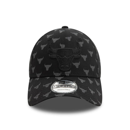 This is a Chicago Bulls Team Monogram Black 9FORTY Adjustable Cap 2