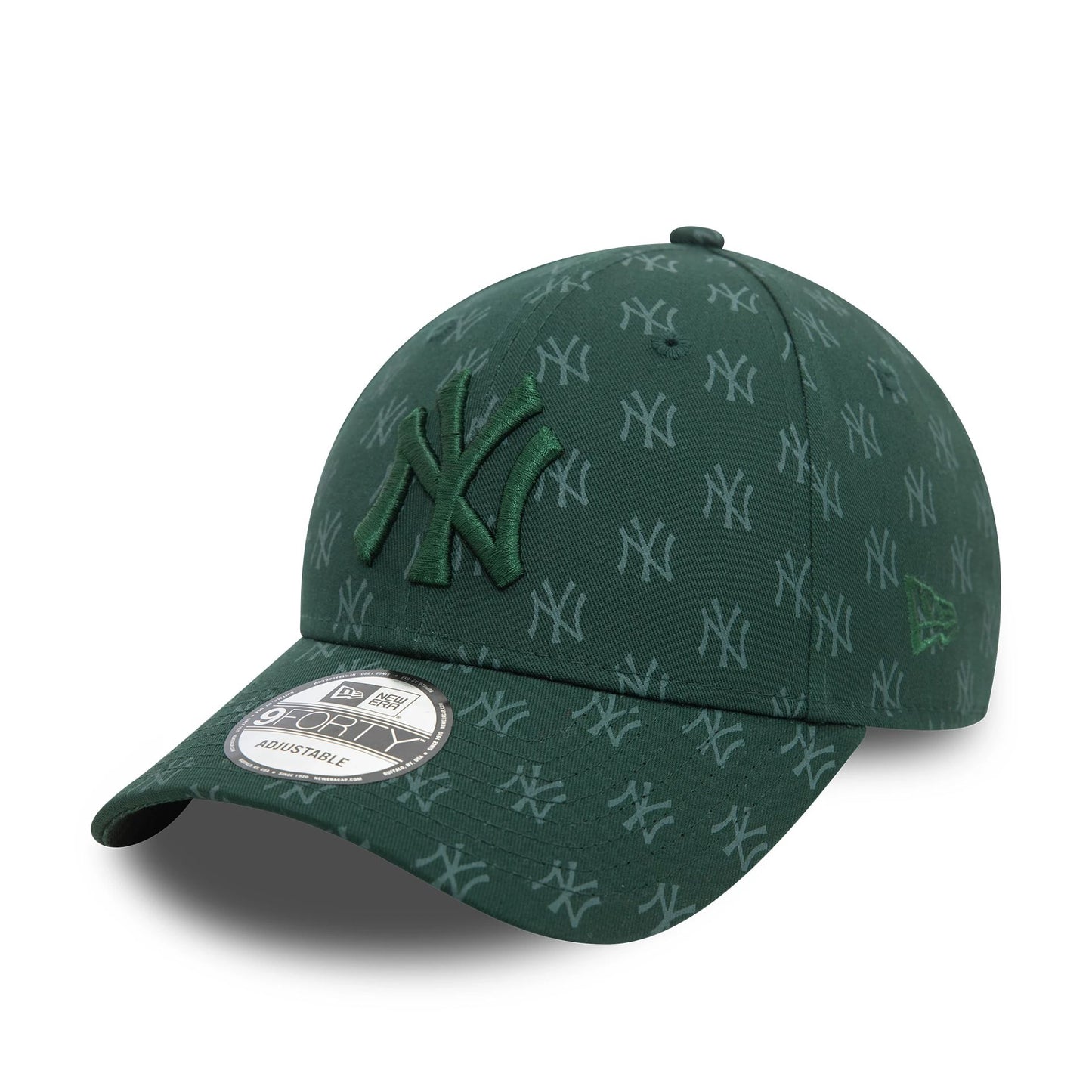 This is a New York Yankees Team Monogram Dark Green 9FORTY Adjustable Cap 1