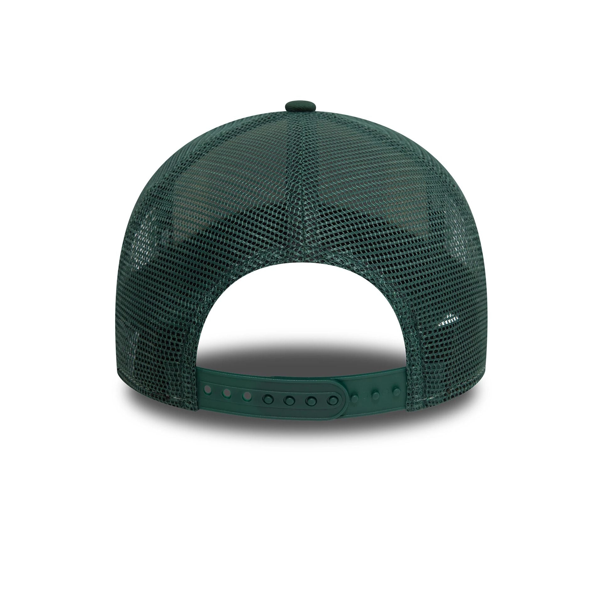 This is a  New Era Aspen Ski Patch Dark Green 9FORTY A-Frame Trucker Cap 4