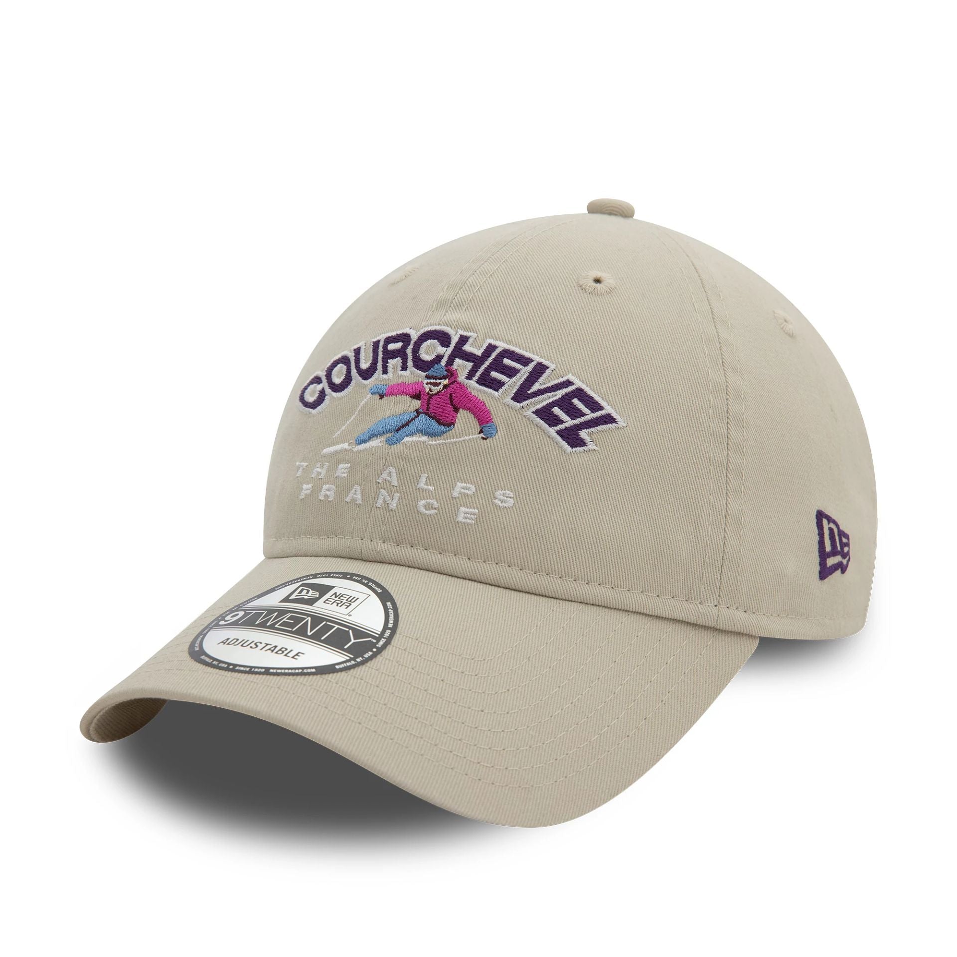 This is a  New Era Washed Courchevel Ski Light Beige 9TWENTY Adjustable Cap 1