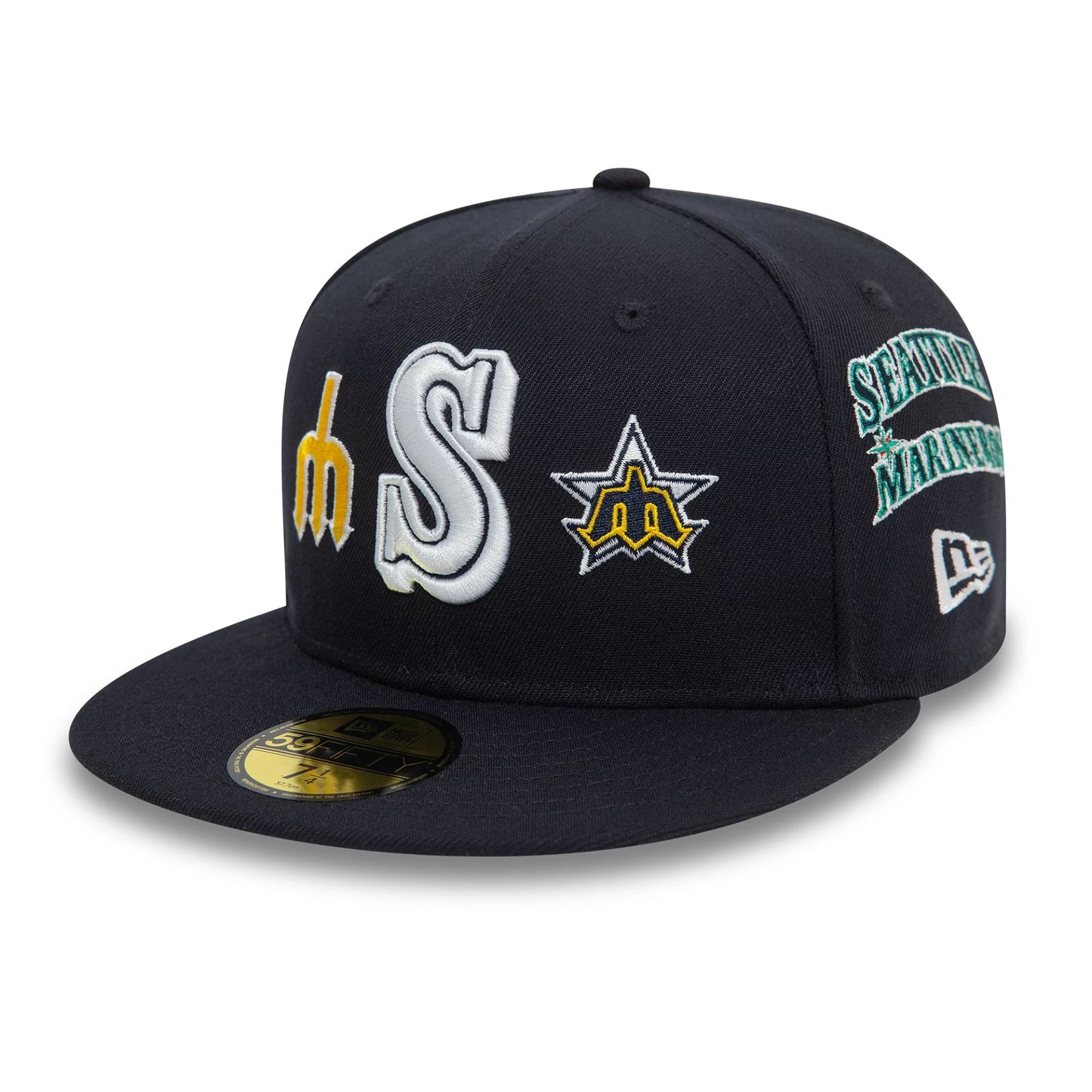 This is a Seattle Mariners MLB Cooperstown Patch Navy 59FIFTY Fitted Cap 1