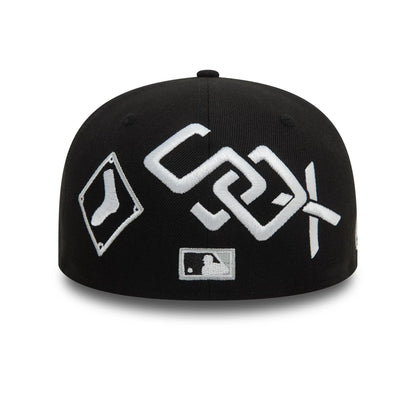 This is a Chicago White Sox MLB Cooperstown Patch Black 59FIFTY Fitted Cap 2