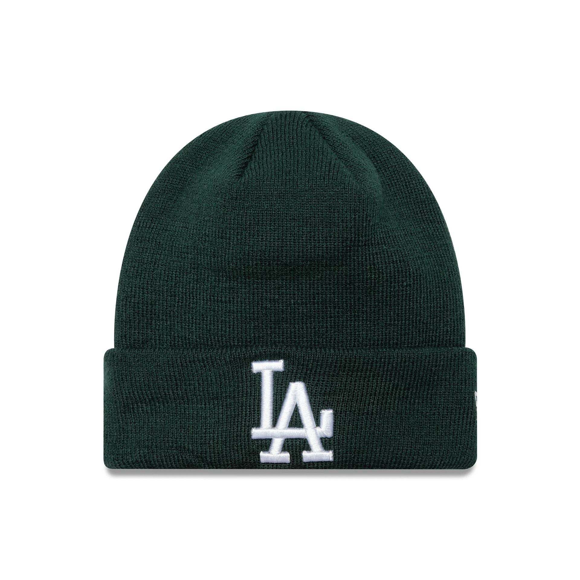 This is a LA Dodgers Youth League Essential Dark Green Cuff Knit Beanie Hat 1