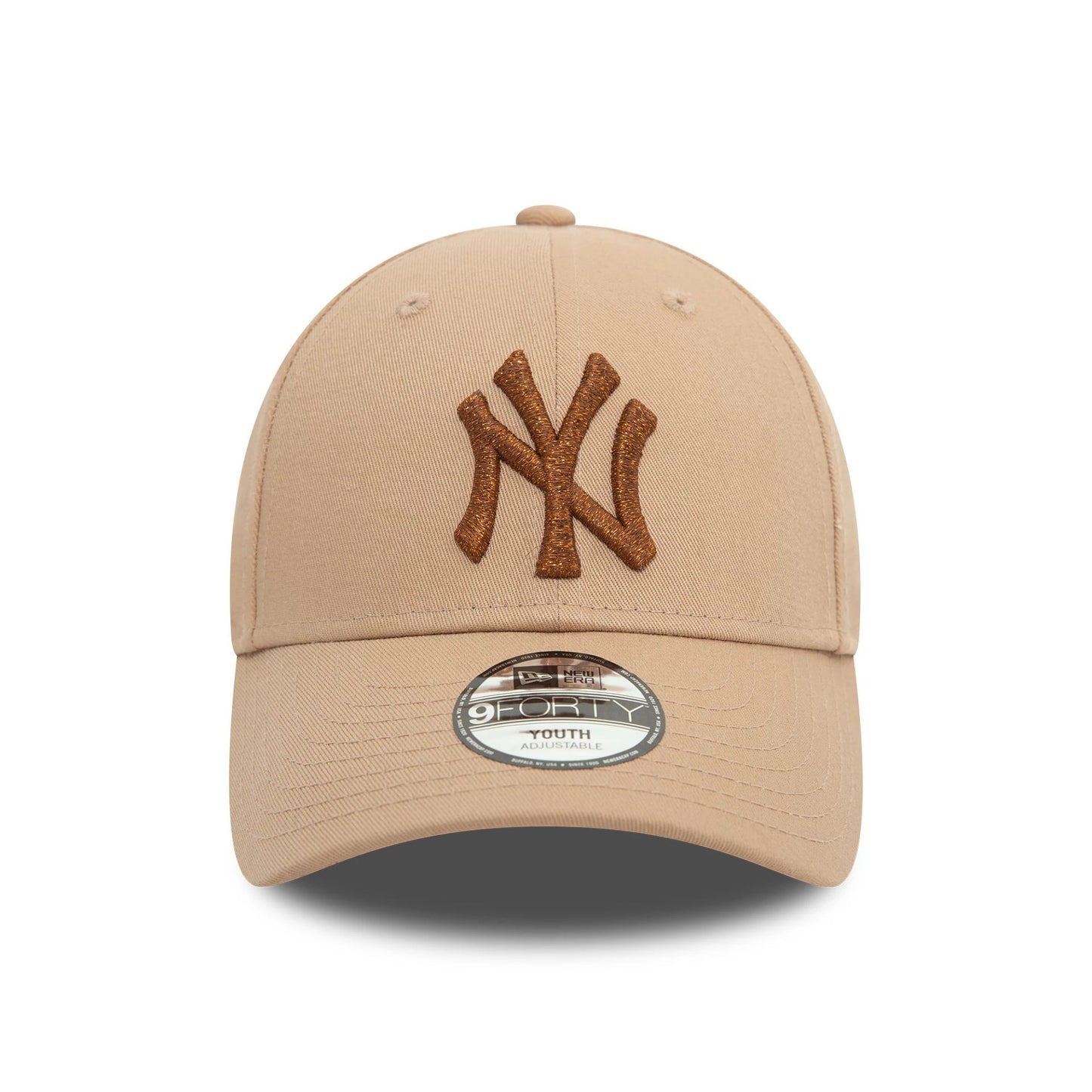 This is a New York Yankees Youth Metallic Beige 9FORTY Adjustable Cap 2