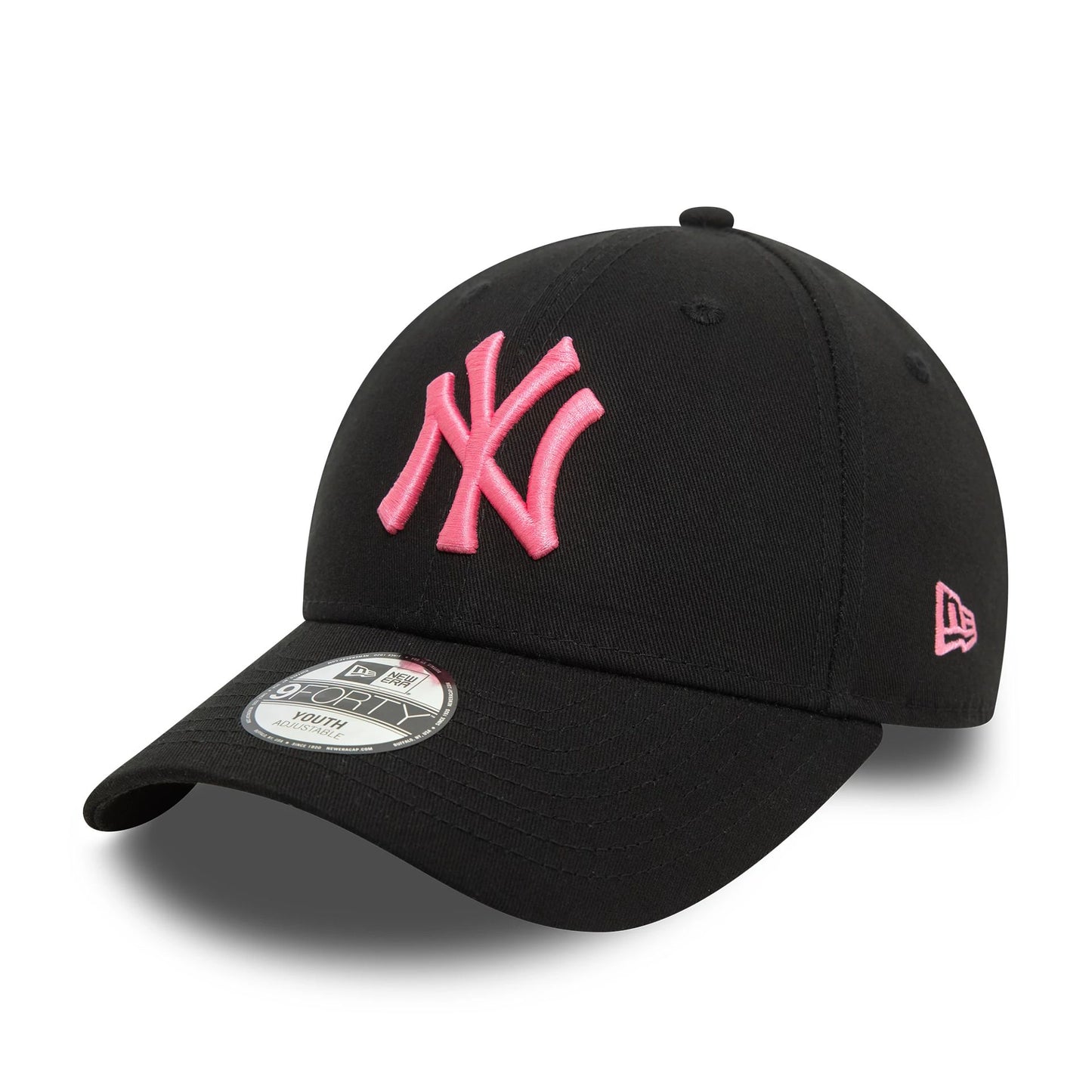 This is a New York Yankees Youth Neon Black 9FORTY Adjustable Cap 1