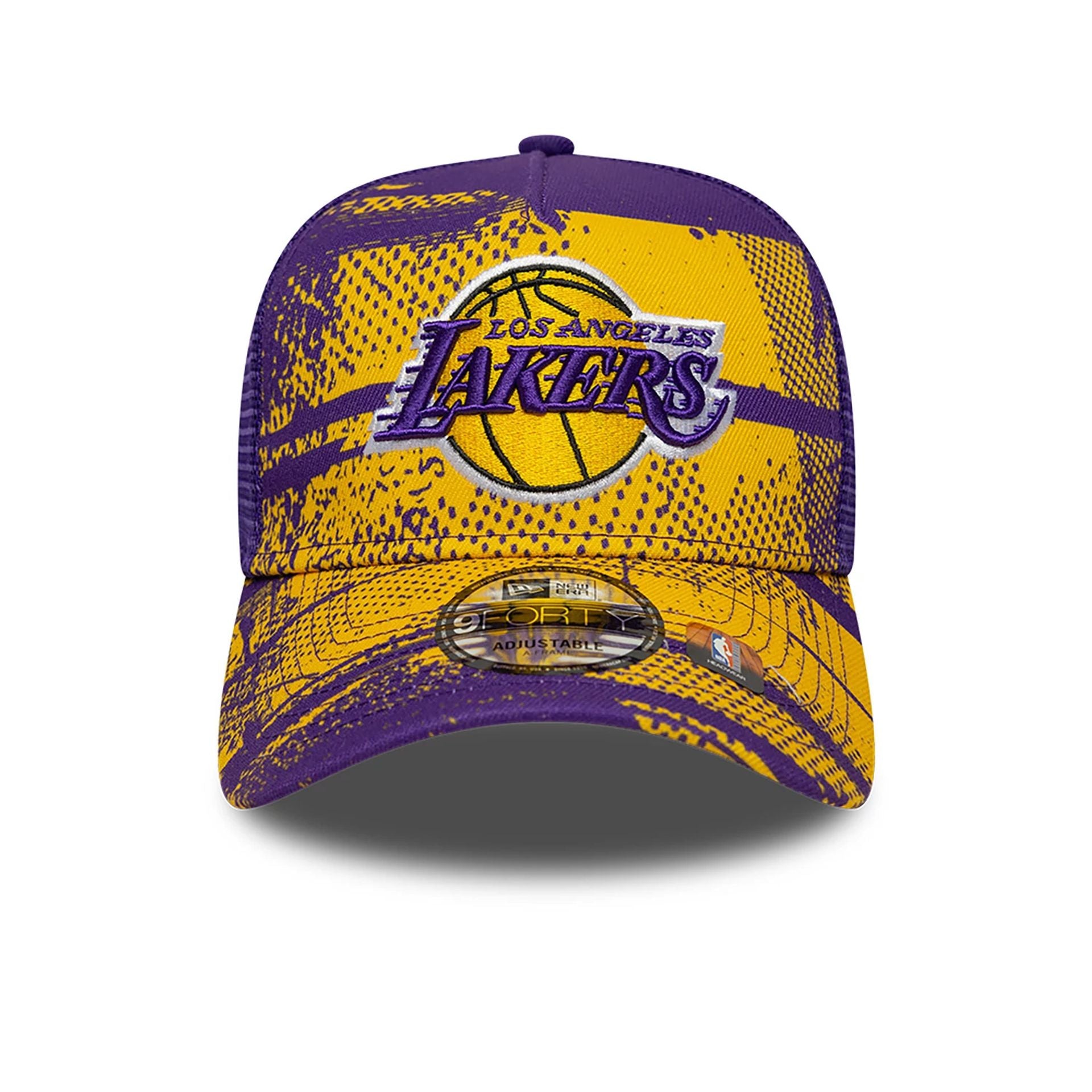 This is a LA Lakers NBA Tip Off Yellow 9FORTY A-Frame Adjustable Cap 3