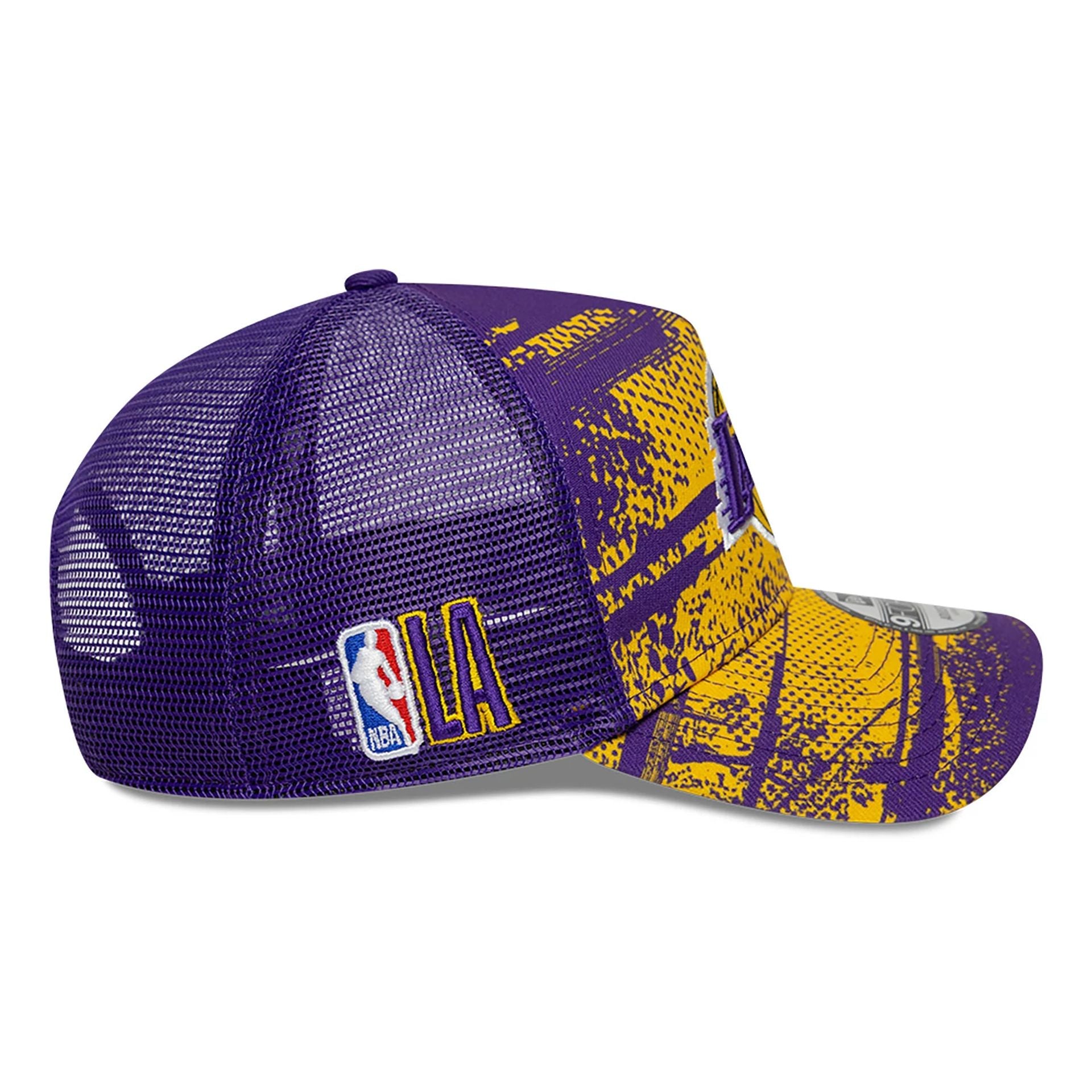 This is a LA Lakers NBA Tip Off Yellow 9FORTY A-Frame Adjustable Cap 6