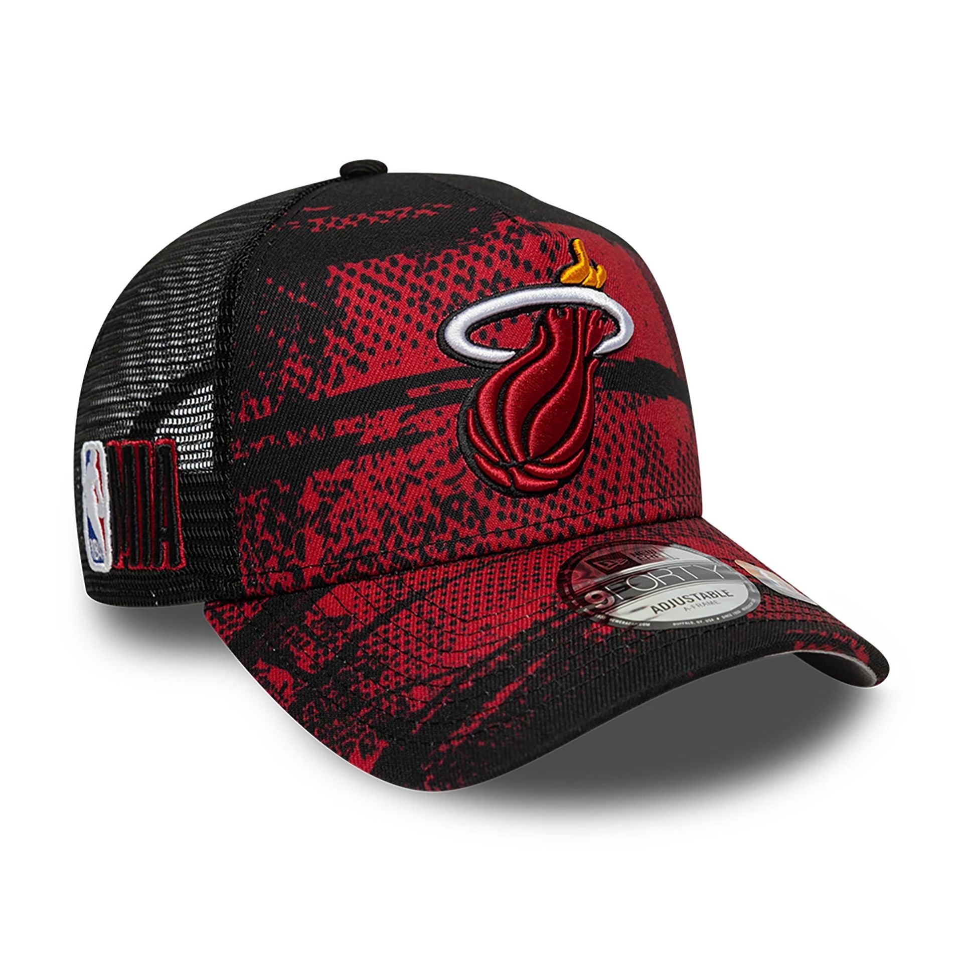 This is a Miami Heat NBA Tip Off Dark Red 9FORTY A-Frame Adjustable Cap 1