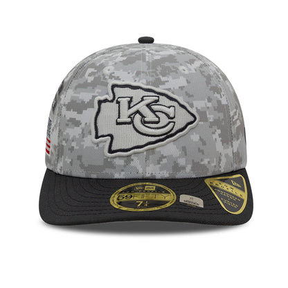 This is a Kansas City Chiefs NFL Salute To Service 2024 Charcoal Low Profile 59FIFTY Fitted Cap 3