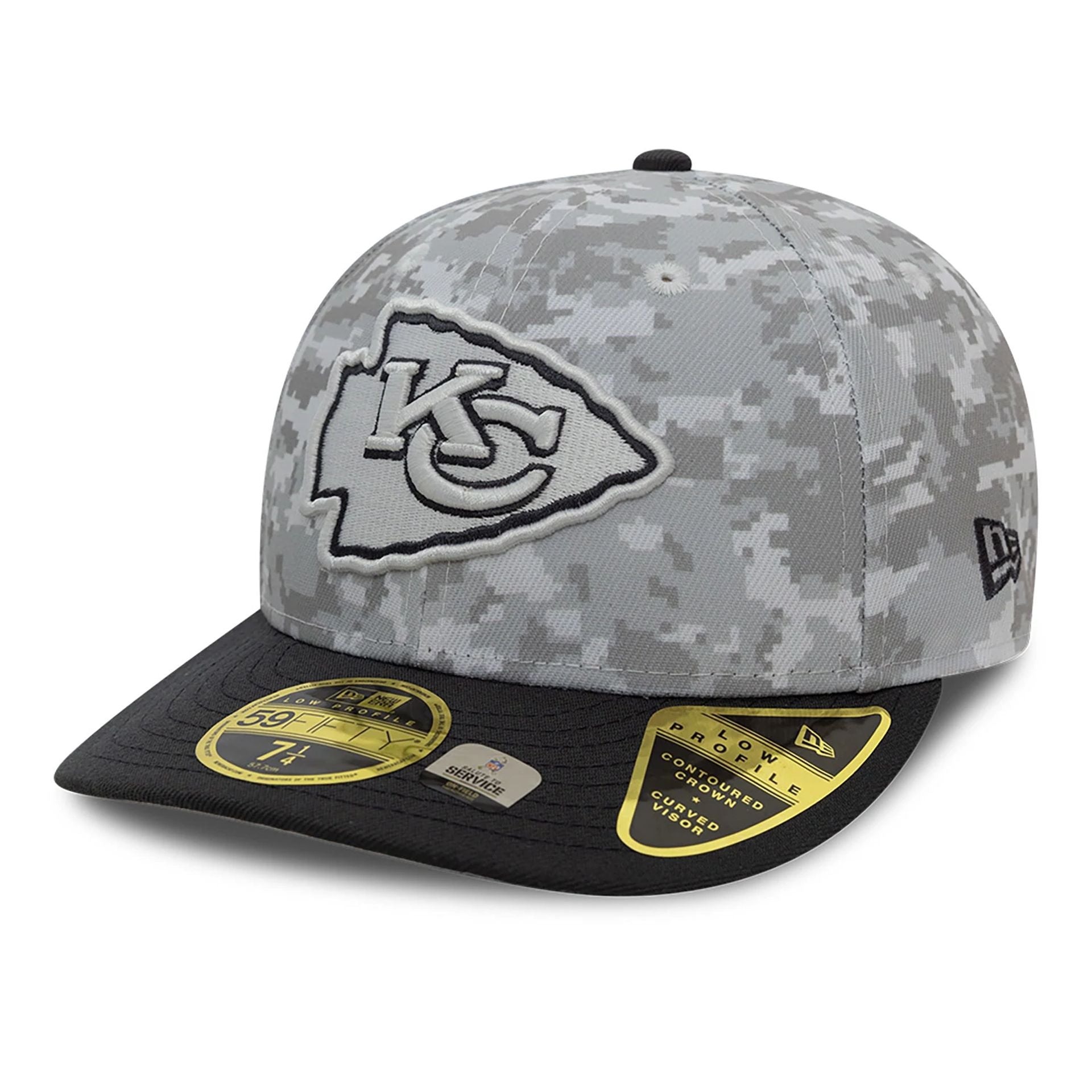 This is a Kansas City Chiefs NFL Salute To Service 2024 Charcoal Low Profile 59FIFTY Fitted Cap 4