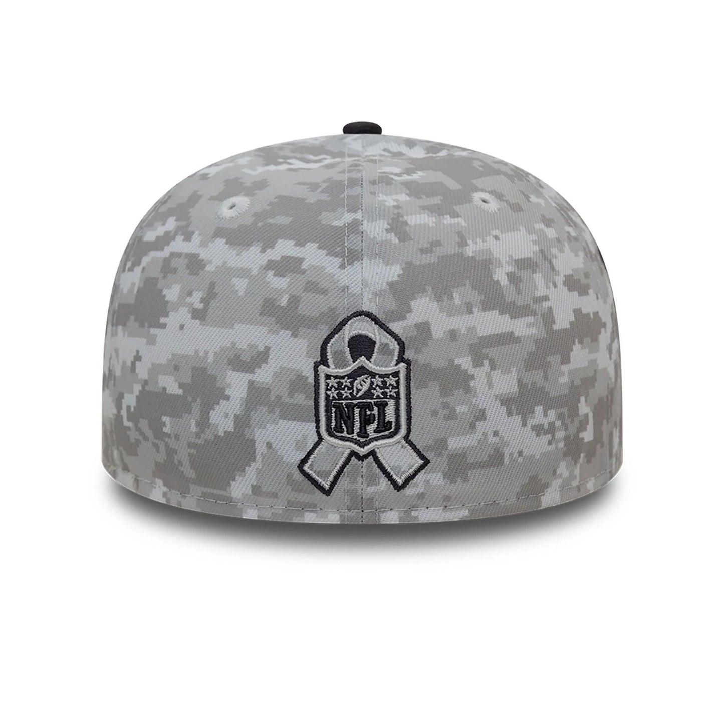 This is a Las Vegas Raiders NFL Salute To Service 2024 Charcoal Low Profile 59FIFTY Fitted Cap 5