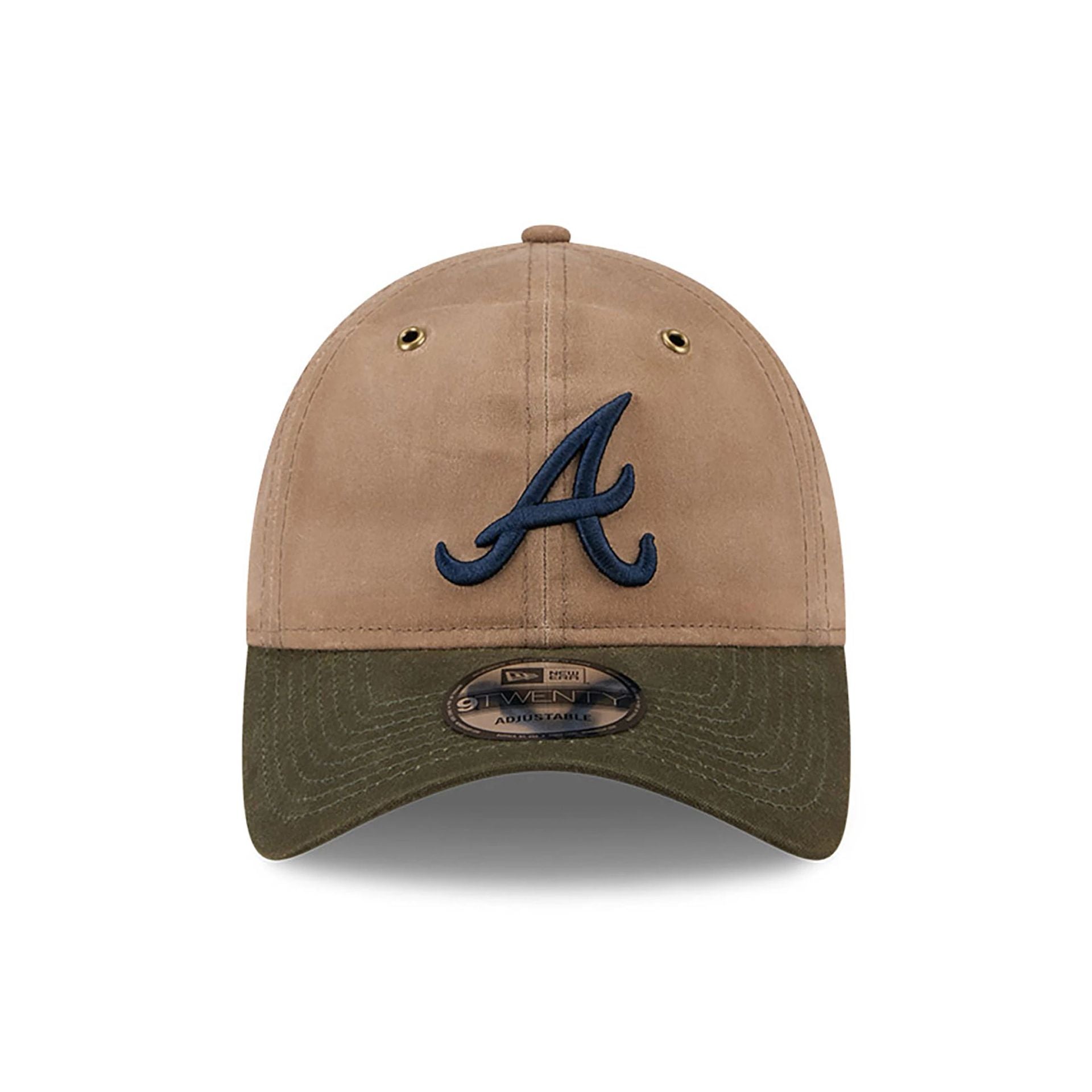 This is a Atlanta Braves Wax Canvas Brown 9TWENTY Adjustable Cap 2