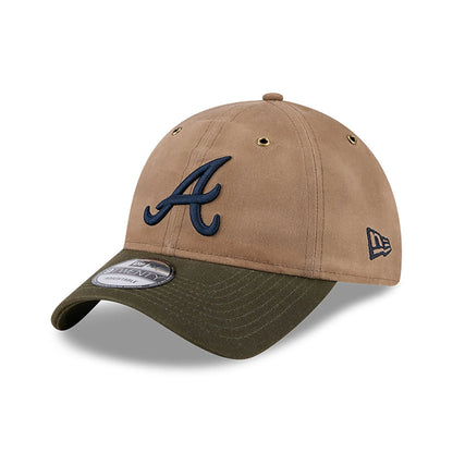 This is a Atlanta Braves Wax Canvas Brown 9TWENTY Adjustable Cap 1