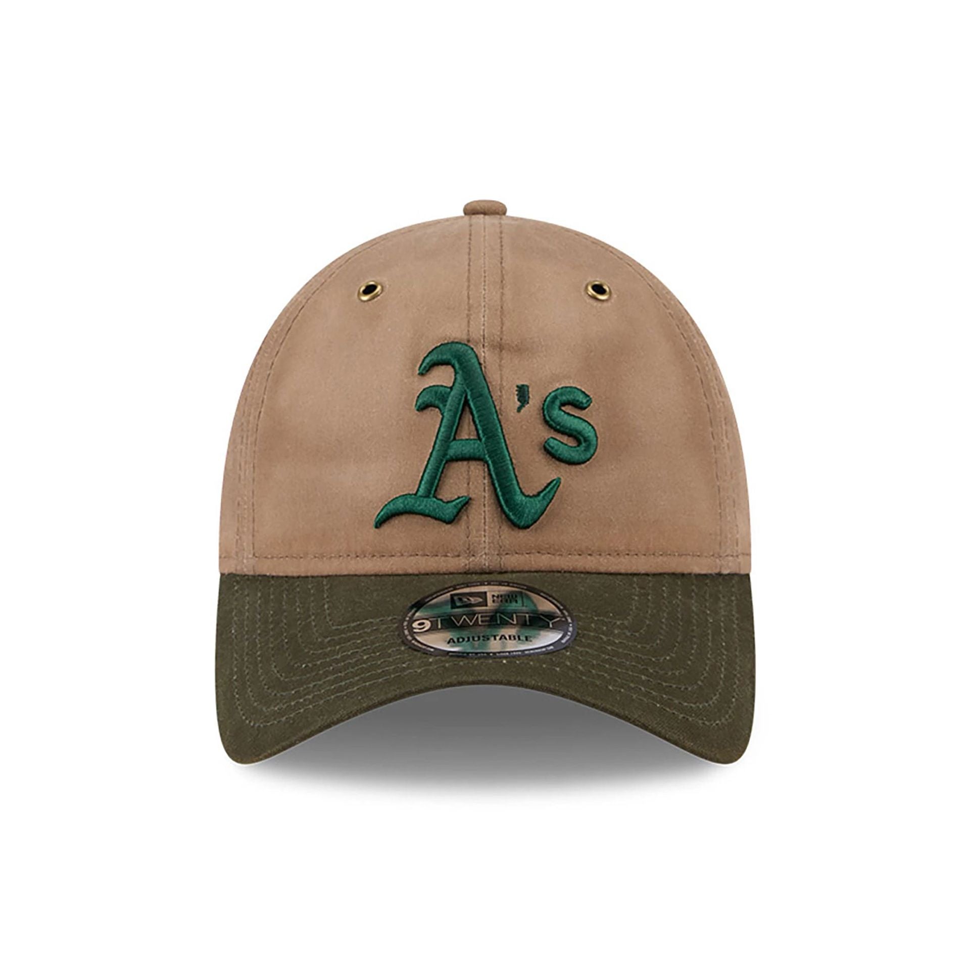 This is a Oakland Athletics Wax Canvas Brown 9TWENTY Adjustable Cap 2